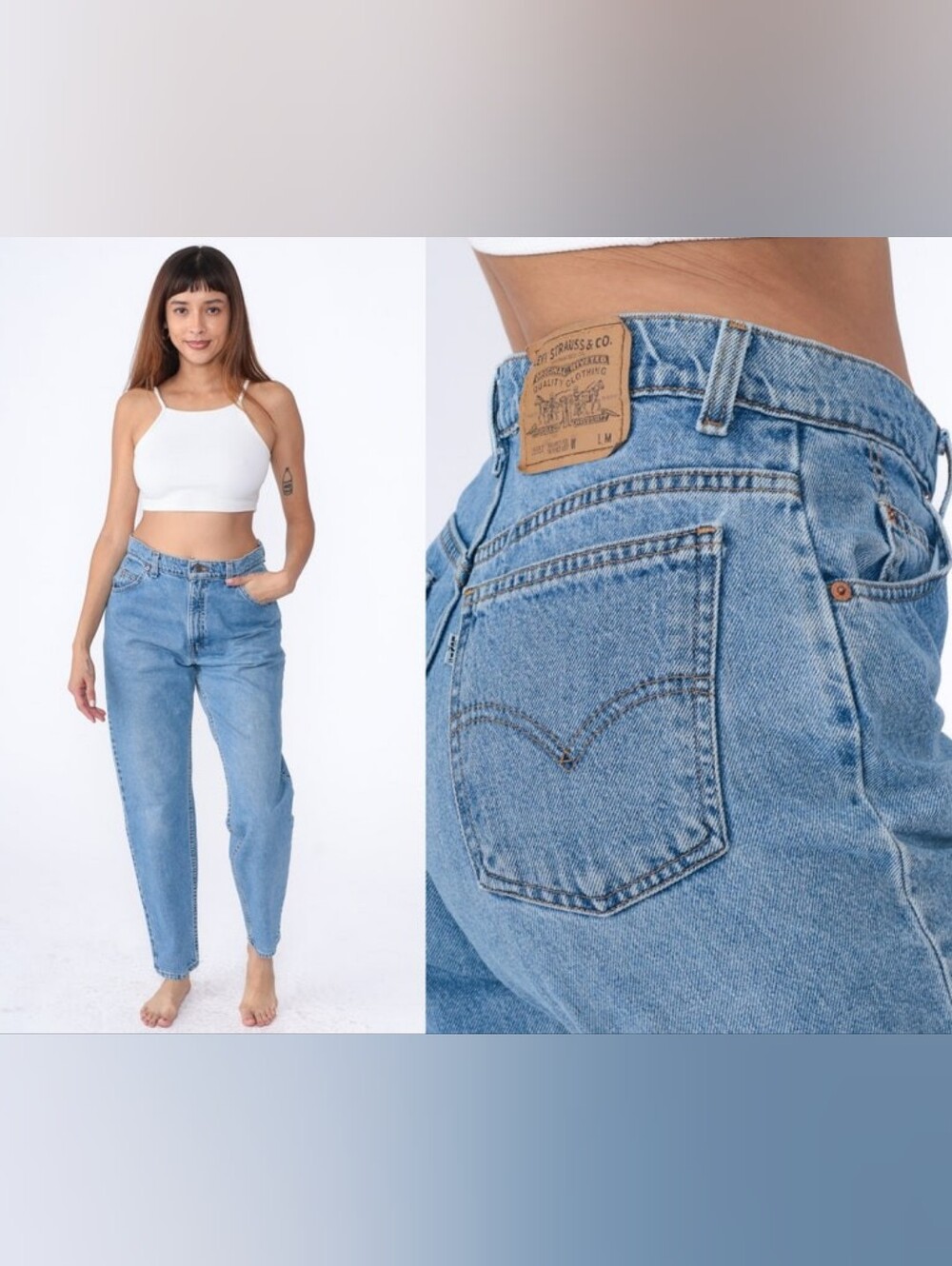 Vintage Levis 90s 951 Relaxed Tapered Fit Made In USA Cotton Denim Jeans Size 6 - Picture 2 of 12